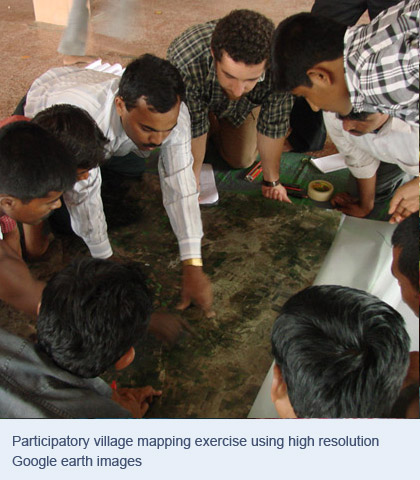 Participatory village mapping exercise using high resolution Google earth images