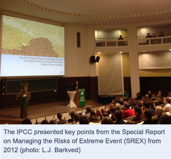 The IPCC presented key points from the Special Report on Managing the Risks of Extreme Event (SREX) from 2012 (photo: L.J. Barkved)