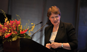 Helen Clark (Administrator, UNDP) at project event, May 2012
