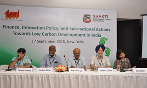 Panel on Sub-national Actions for Low Carbon Development in India, 17 September 2015