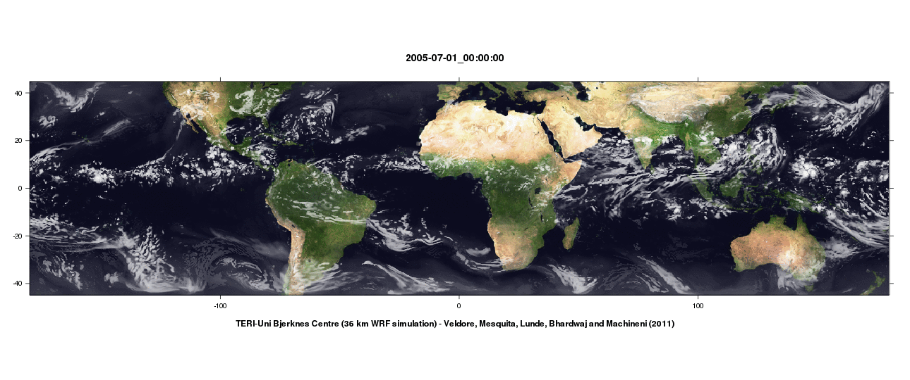 Regional climate simulations using WRF under tropical channel mode (TERI-BCCR)