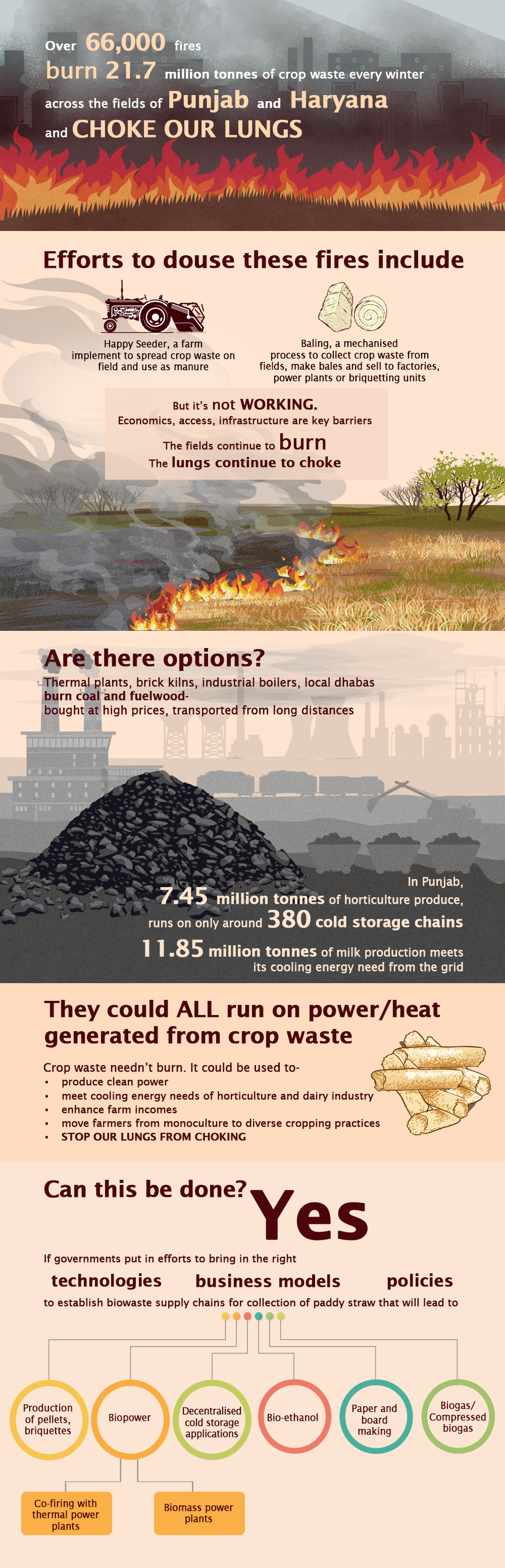 Crop waste inforgraphics