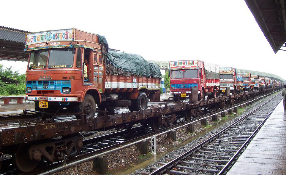 Truck on Train