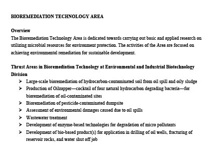 Bioremedial technology